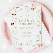 Bug Girl Verjaardag Uitnodiging Insect Party