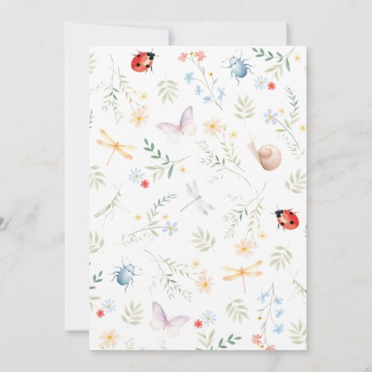 Bug Girl Verjaardag Uitnodiging Insect Party (Achterkant)