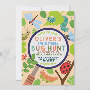 Bug Hunt Garden Fun Insect Scavenger Birthday Kaart