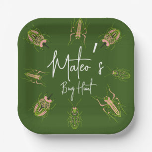 Bug Hunt Insect Birthday Hand getekend Papieren Bordje