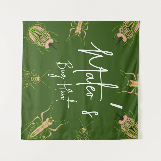 Bug Hunt Insect Verjaardag Handgetekend Feestje Wandkleed (Voorkant (horizontaal))