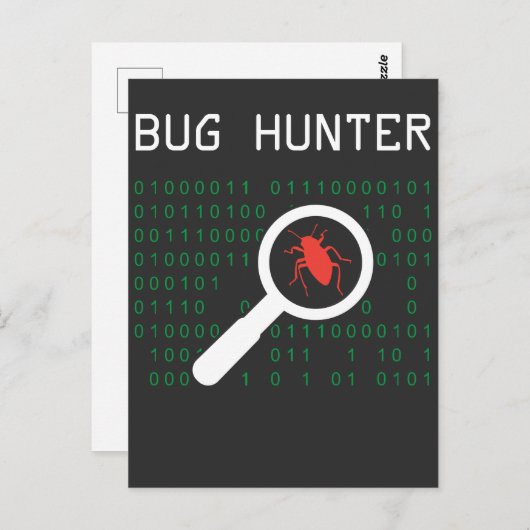 Bug Hunter foutcoder Computer Developer IT Admin Briefkaart (Voorkant / Achterkant)