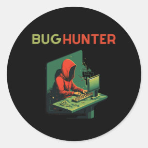 BUG HUNTER, programmeren, software engineer Ronde Sticker