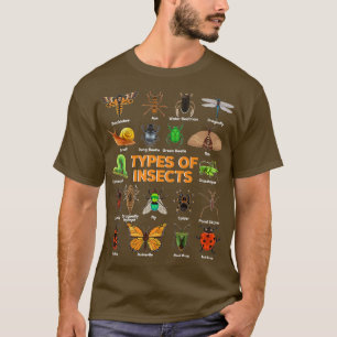 Bug Identification Science Gift Types of Insects P T-shirt