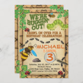 Bug Insect Anniversaire Fête Invitation Invitation (Devant / Derrière)