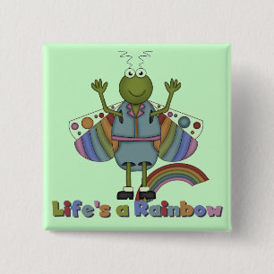 Bug Life is een RegenboogtekenT-shirts en cadeautj Vierkante Button 5,1 Cm