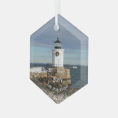 Bug Light Portland Breakwater Glas Ornament (Voorkant links)