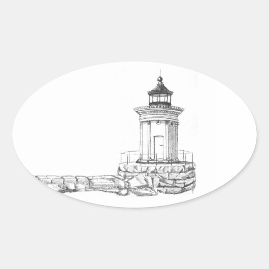 Bug Light Sketch Ovale Sticker (Voorkant)
