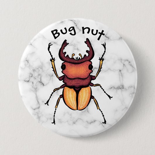 Bug Nut Beetle Insect Art Entomology Ronde Button 7,6 Cm (Voorkant)