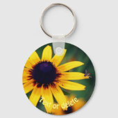 Bug on Black Eyed Susan Flower Personated Sleutelhanger (Voorkant)