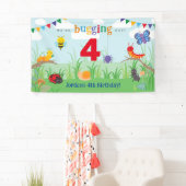 Bug Party Birthday Cute Colorful Banner (Insitu)