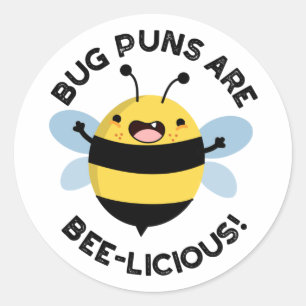 Bug puns zijn bijenlekkernij grappige bijen woords ronde sticker