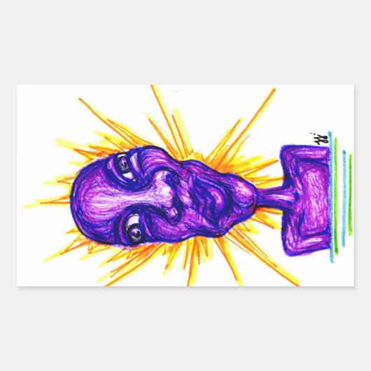 bug rechthoekige sticker (Voorkant)