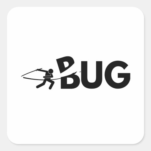 Bug slasher vierkante sticker (Voorkant)