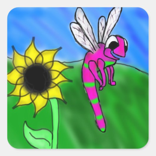 bug-sticker vierkante sticker (Voorkant)