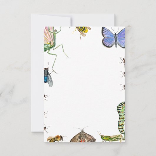 Bug verjaardagsuitnodiging voor kinderen kaart (Achterkant)