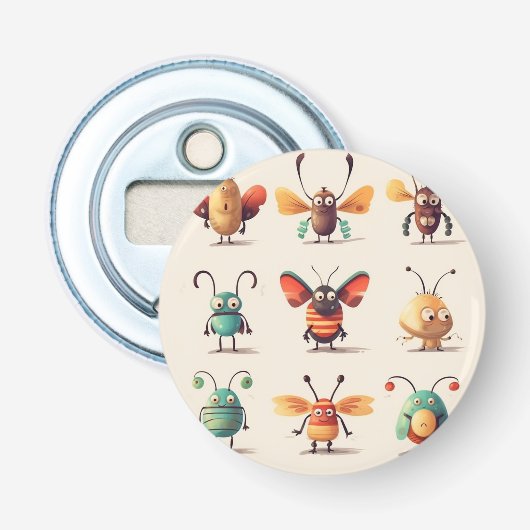 bug, wezen flesopener, vreemd button flesopener (Voorkant)