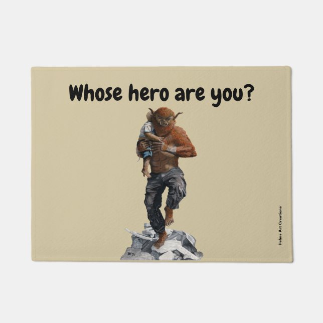 Bugbear Hero Redding Kind Fantasy Art Deur Mat (Voorkant)