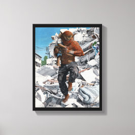 Bugbeer Hero Rescuing Child Fantasy Canvas Print