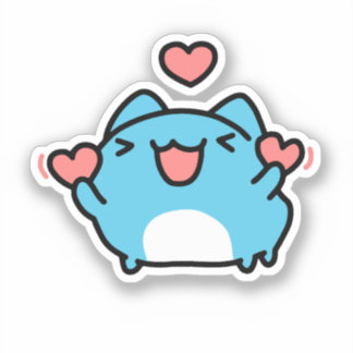 BugCat Capoo kat, Kawaii Comic Kat liefde Sticker