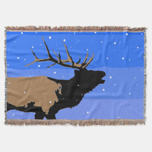 Bugelend eland in de winter - originele wildlife k deken