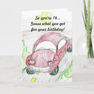 Buggy 16th Birthday Card Kaart