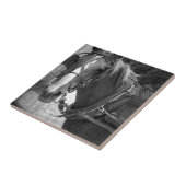 Buggy Horse bij Hitching Post Tegeltje (Zijkant)