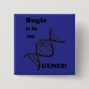 Bugle in mijn genen.png vierkante button 5,1 cm