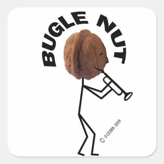 Bugle Nut Vierkante Sticker (Voorkant)