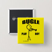 Bugle Play Boy Vierkante Button 5,1 Cm (Voorkant /achterkant)
