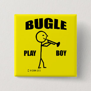 Bugle Play Boy Vierkante Button 5,1 Cm
