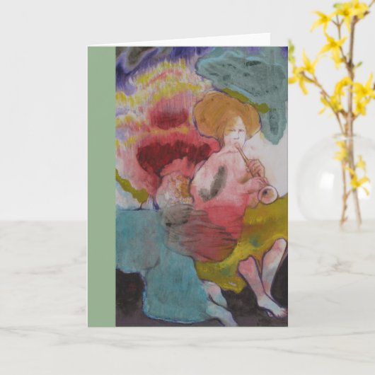 Bugleplayer en bidengel kaart (Gele Bloem)