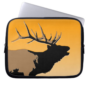 Bugling Bull Elk bij Sunset Original Wildlife Art Laptop Sleeve