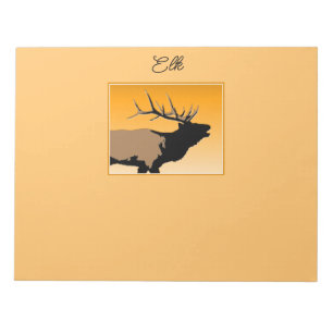 Bugling Bull Elk bij Sunset Original Wildlife Art Notitieblok