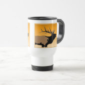 Bugling Bull Elk bij Sunset Original Wildlife Art Reisbeker (Voorkant rechts)