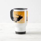 Bugling Bull Elk bij Sunset Original Wildlife Art Reisbeker (Voorkant links)