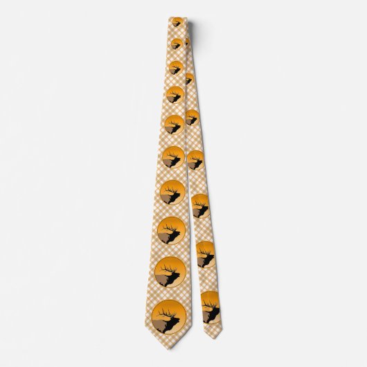 Bugling Bull Elk bij Sunset Original Wildlife Art Stropdas (Voorkant)