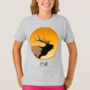 Bugling Bull Elk bij Sunset Original Wildlife Art T-shirt