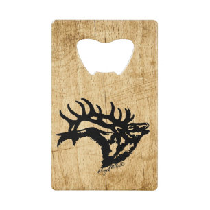 Bugling Bull Elk creditcard Bottle Open Kredietkaart Flessenopener
