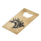 Bugling Bull Elk creditcard Bottle Open Kredietkaart Flessenopener (Voorkant Gekanteld)