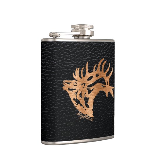 Bugling Bull Elk Flask Heupfles (Rechts)