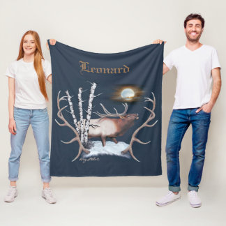 Bugling Bull Elk Fleece Deken