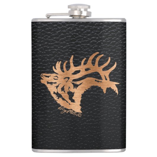 Bugling Bull Elk Heupfles (Voorkant)