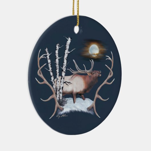 Bugling Bull Elk keramisch siermiddel Keramisch Ornament (Rechts)