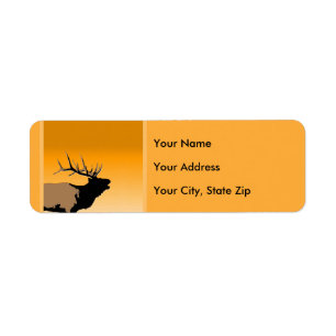 Bugling Elk bij Sunset - Original Wildlife Art Etiket