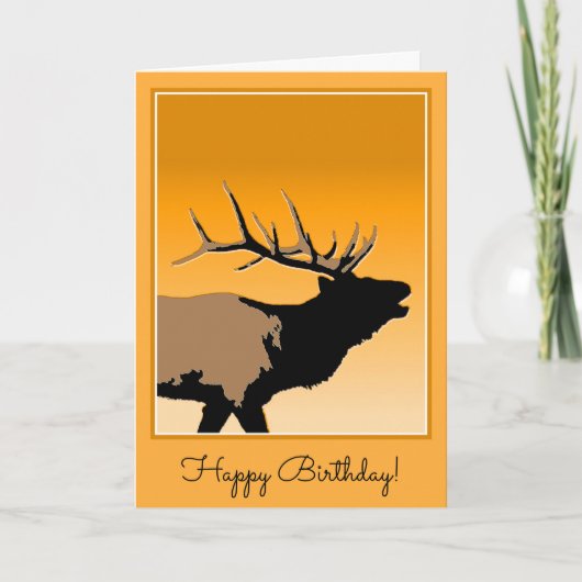 Bugling Elk bij Sunset - Original Wildlife Art Kaart (Voorkant)