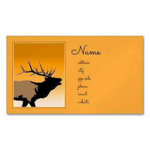 Bugling Elk bij Sunset - Original Wildlife Art Magnetisch Visitekaartje