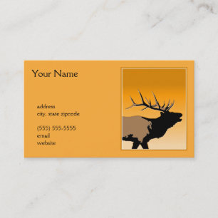 Bugling Elk bij Sunset - Original Wildlife Art Visitekaartje