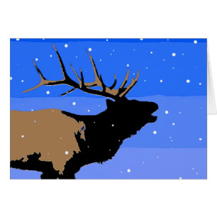 Bugling Elk in Winter - Originele Wilde Kunst