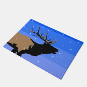 Bugling Elk in Winter - Originele Wilde Kunst Deurmat (Schuin)
